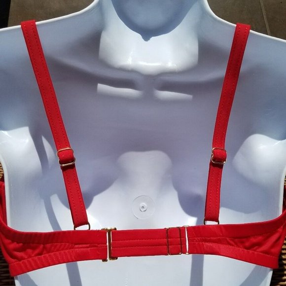 New Deep Red Venus Bikini Top B Push Up - Picture 2 of 2